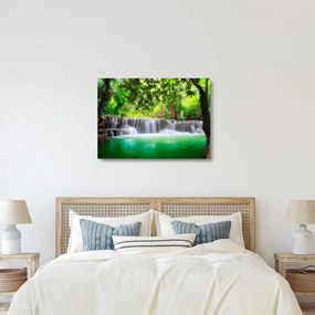 Obraz na szkle wodospadu w Kanchanaburi, Tajlandia (70x50 cm)