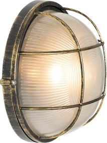 Industrialna lampa ścienna zewnętrzna antyczne złoto IP44 - Hanneke