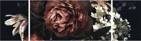 Obraz - Ciemne kwiaty (170x50 cm)