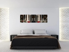 Obraz - Świątecznie udekorowany dom (170x50 cm)