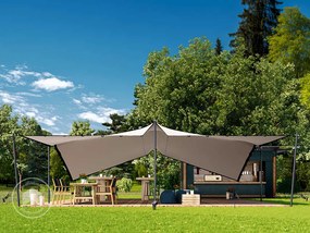 TOOLPORT Namiot Stretch 7,5 x 7,5 m, w zestawie ze słupami aluminiowymi, kolor: piaskowy - (1705)