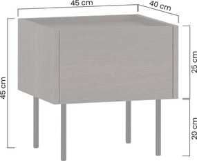 Szafka nocna Dunari z szufladą 45 cm - dąb dunin