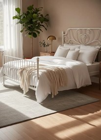 Białe metalowe łózko 160x200 cm T3-E45