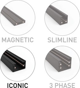 Nowoczesny system oświetlenia szynowego z 5 reflektorami w kolorze ciemnoszarego metalu - Iconic Jeana