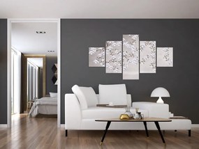 Obraz - Kwiaty w szarym krajobrazie (125x70 cm)