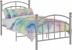 Szare metalowe łóżko jednoosobowe 90x200 cm T8-H40