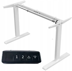 Biurko Elektryczne Podnoszone Białe 160x80 Regulowane Wysokości 72-118 cm