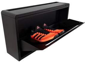 Czarna metalowa uchylna szafka wisząca na buty Sportiva – Spinder Design
