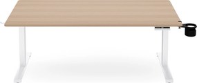Biurko elektryczne z regulacją wysokości ergonomiczne białe/dąb sonoma,1600x800 mm: ARIA