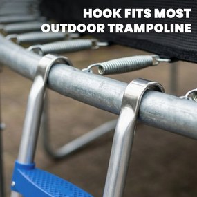 SPORTNOW Drabinka do trampoliny 32/63 cm, 2 stopnie, nośność do 150 kg, z ocynkowaną stalową ramą, niebieska | Aosom PL