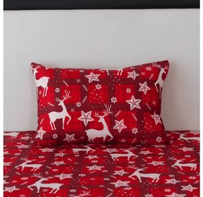 Poszewka na poduszkę z mikrofibry VELVET CHRISTMAS 50x70 cm, czerwona