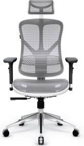 Fotel biurowy Diablo V-Basic, zgodny z normą BHP, kolor biało-szary