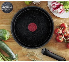 Garnki zestaw z nieprzywierającą powierzchnią/z odpinaną rączką 3 szt. aluminiowe odpowiednie na indukcję INGENIO Black stone L3998902 – Tefal