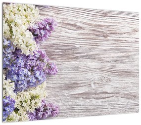 Obraz bzu na drewnie (70x50 cm)