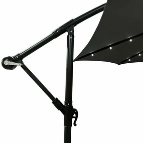 Ciemnoszary parasol do ogrodu z LED - Elerion