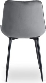 Zestaw Stół Okrągły Rozkładany HARRY 102-142 cm Dąb Craft/Czarny i 4 Krzesła Tapicerowane CHRIS Szare Nowoczesne