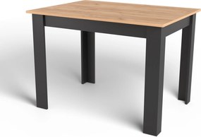 PROMOCJA Czarny stół jadalniany z blatem w dekorze dąb złoty craft MADO 120x80 II. jakość