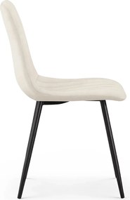 Zestaw 6 kremowych krzeseł pikowanych - Selvaro