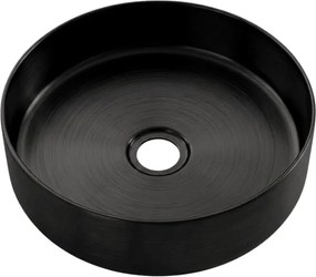 Essenox okrągła umywalka nablatowa 37.5 cm ze stali nierdzewnej czarny - Essebagno