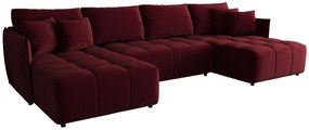 Czerwona sofa z weluru z funkcją spania E5-G33