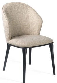 Stylowe krzesło Siena tapicerowane miękką tkaniną w odcieniu beżowym. Miękkie siedzisko, zaokrąglone oparcie i metalowe nogi łączą nowoczesny wygląd z wyjątkowym komfortem.