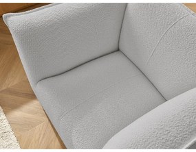 Jasnoszary fotel z materiału bouclé Giorgia – Bobochic Paris