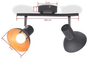 Czarno-złota lampa sufitowa z regulacją kloszy - EX117 L4-R17