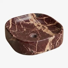 Umywalka Z Naturalnego Kamienia Francesca 40 X 40 Cm & Czerwony Marmur Cherry Gold - Sklum