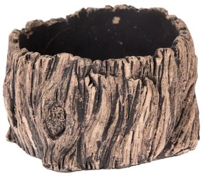 Doniczka betonowa Dekor kora drzewa, brązowy, 17 x 10 cm, śred. 17 cm