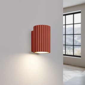 Kinkiet KARBON 10 ochra czerwona ryflowany SOLLUX  LIGHTING