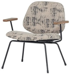 Beżowy fotel z tkaniny szenilowej Aure – WOOOD