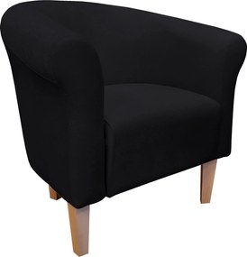 Fotel Milo tkanina Mikrofaza stylowy fotel do salonu i sypialni : Kolor nogi - Drewno, Kolor tkaniny - 18 MIKROFAZA, Wysokość nogi - 20 cm