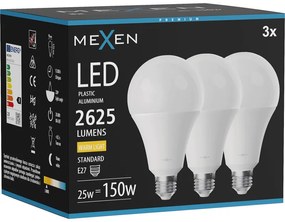 Mexen Nova 3x żarówka LED E27, A95, 25W, Ciepła - 3000K, 2625 lm - L100-E27-2530-01x03