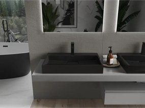 Mexen Ava umywalka nablatowa z konglomeratu 1/O 70 x 46 cm, czarna - 23017071