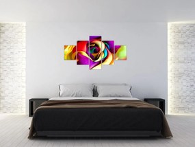 Obraz - Kolorowa róża (125x70 cm)