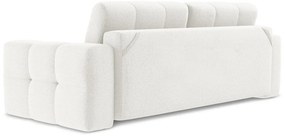 Biała rozkładana sofa z materiału bouclé 255 cm Milu – Makamii
