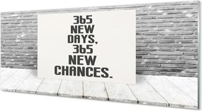 Szkło Ozdobne do Kuchni Napis na Ceglanym Murze