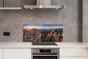 Szklany Panel Góry w Blasku Zachodu