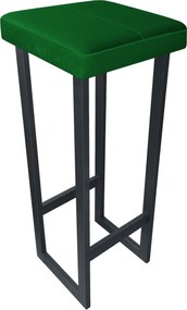 Hoker ALEX krzesło barowe tkanina Welur podstawa metalowa : Kolor Stelaża - Grafit, Kolor tkaniny - VELVET - MG25, Wysokość - 90 cm
