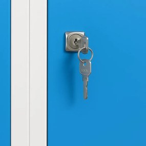 Metalowa szafka ubraniowa S7 na nogach, 2-drzwiowa, 1920 x 600 x 500 mm, zamek cylindryczny, drzwi niebieske