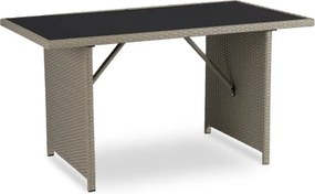 Zestaw Mebli Ogrodowych COLORADO Beżowy Sofa Pufy Stolik Tarasowy Technorattan Nowoczesny