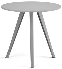 Stolik kawowy PRIMO ZEN, średnica 80 cm, szaro-srebrna podstawa, szary