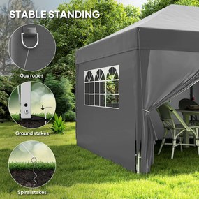Outsunny Pawilon ok. 6x3m Stabilny Zimoodporny Pop-up Składany Pawilon z Oknami, Drzwiami na Zamek, Ściankami, Ochroną UV | Aosom PL