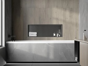 Mexen X-Wall-R półka wnękowa z kołnierzem 90 x 30 cm, gun gray szczotkowany - 19E0903010