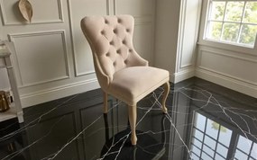 Tapicerowane krzesło pikowane Madame 2 w stylu glamour