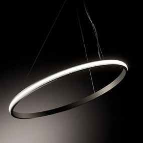 Iole S1 LED 28W lampa wisząca z możliwością ściemniania - nowoczesny żyrandol pierścieniowy z tytanu, ciepłe światło 3000K, IP20