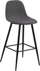 Tapicerowany stołek barowy na metalowych nogach Wilma dark grey
