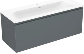 Mexen Orio szafka łazienkowa 120 cm z umywalką Vela, 1 szuflada, grafit mat/biała mat - 91A10-12047-1-BF66-W23M01