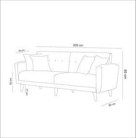 Sofa rozkładana Aria kremowa
