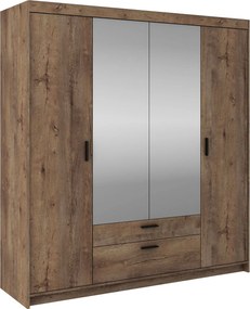 Duża szafa z szufladami i lustrem dąb lefkas D1-E40